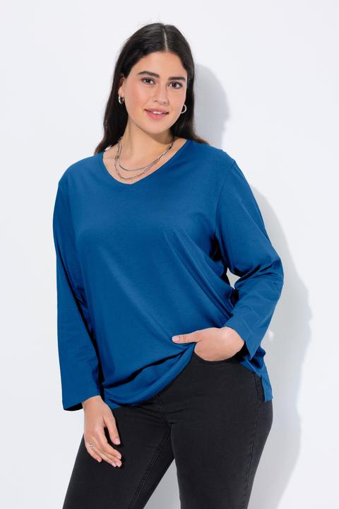 Produktbild Ulla Popken Shirt, V-Ausschnitt, Relaxed, Langarm (54)