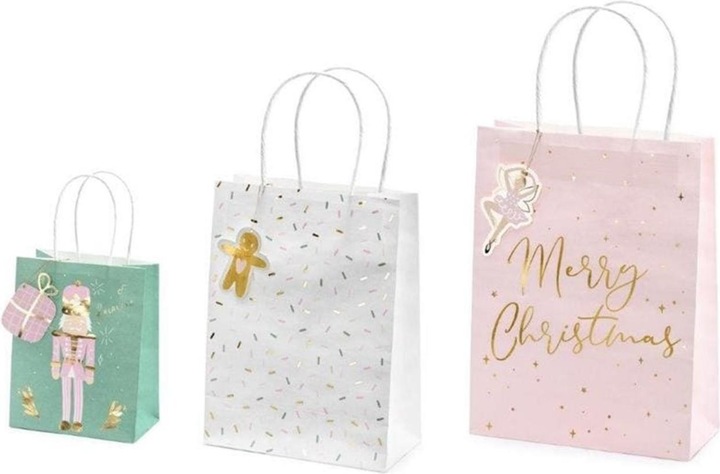 Produktbild Partydeco Geschenkbeutel Weihnachten 3 Stk. (Geschenkbox, 3 x)