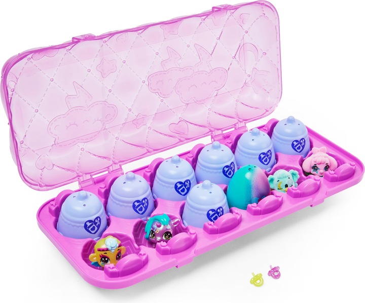 Actual product image Hatchimals CollEGGtibles Shimmer Babies egg carton with 12 collectible figures