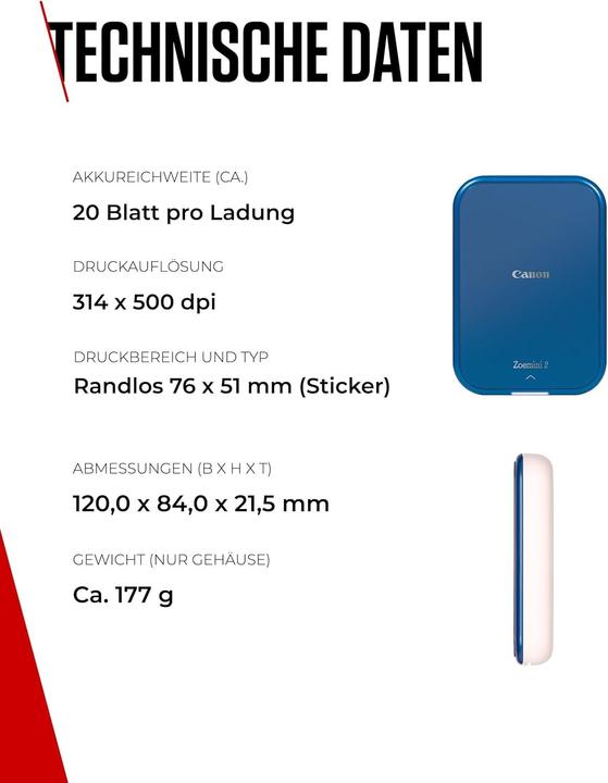 Produktbild Canon Zoemini 2 (Farbe)