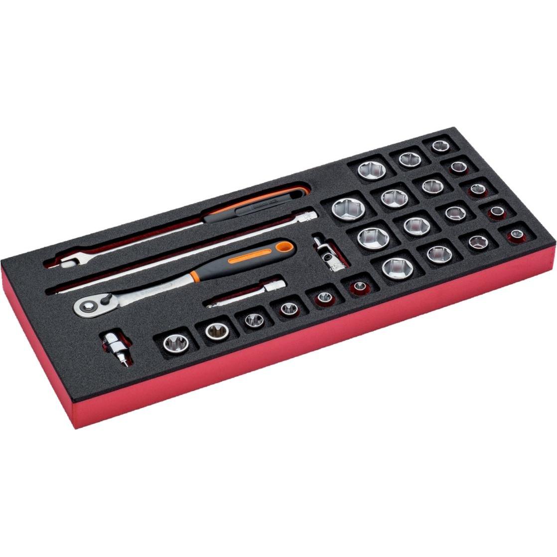 Bahco, Chiave a bussola + esagonale, SOCKET SET 1/4" 28pc 1/3 Foam Insert