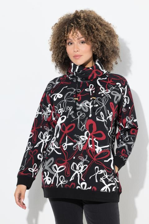 Produktbild Ulla Popken Sweatshirt, Scribble-Muster, Stehkragen, Langarm (62)