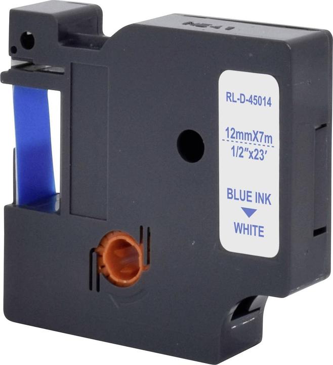Produktbild Renkforce Schriftband RF-LT-D45014 Kompatibel ersetzt DYMO D1 - 45014 12 mm Ba (1.20 cm, Blau, Weiss)