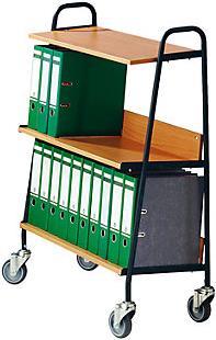 Produktbild kaiserkraft Ordnerwagen mit 2 Ablagen (120 kg)