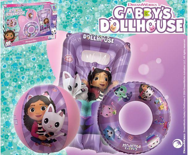 Immagine prodotto Happy People HAPPYPEOPLE Set da spiaggia Gabby's Dollhouse, composto da: Pallone da spiaggia, anello per