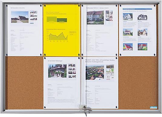 Actual product image eurokraft pro Showcase with sliding doors (Magnet board, Bulletin board, 90.5 x 64 cm)