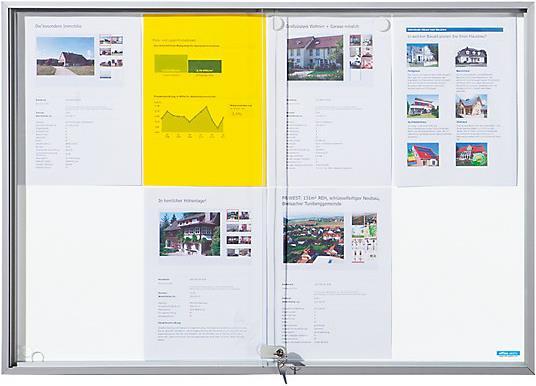 Actual product image eurokraft pro Showcase with sliding doors (Magnet board, Bulletin board, 90.5 x 64 cm)