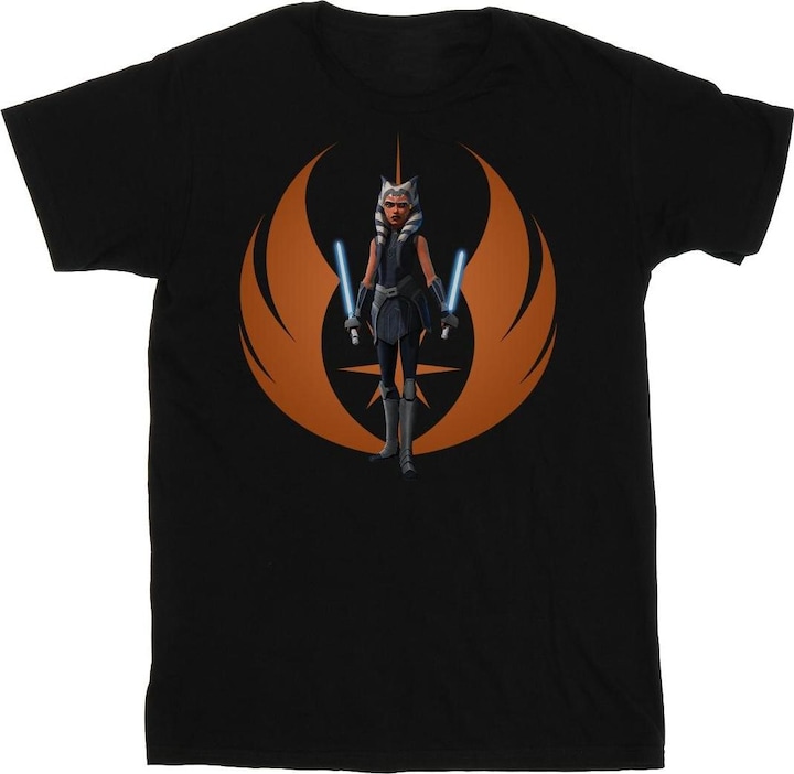 Actual product image Star Wars Mens Clone Wars Ahsoka Rebel Pose T-Shirt (5XL)