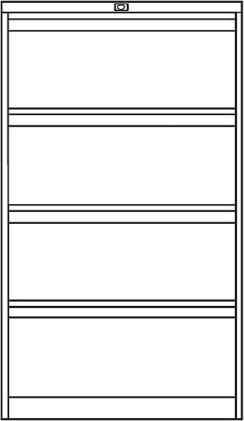 Produktbild Bisley Hängeregistraturschrank, 2-bahnig (80 x 62.5 x 132.5 cm)