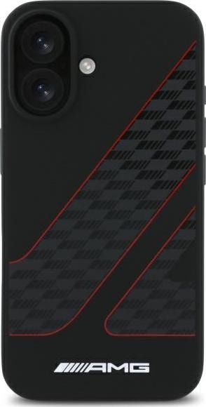 Actual product image Mercedes AMG AMHMP16S2SCFR iPhone 16 6,1" czarny/black hardcase Checkered Flag Pattern MagSafe (Apple iPhone 16)