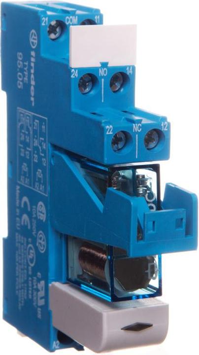 Finder Relais-Koppelmodul 15,8 mm 2P 8A 24 V DC, AgNi-Kontakte, Schraubklemmen, 35 mm DIN-Schiene (48.52.7.