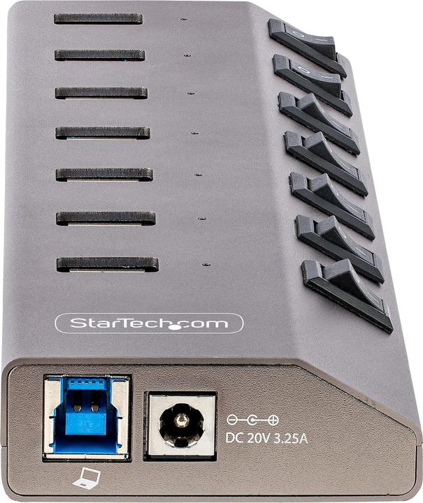 Produktbild StarTech com 7-Port Self-Powered USB-C Hub with Individual On/Off Switches, USB 3.0 5Gbps Expansion (USB-B, 7 Ports)