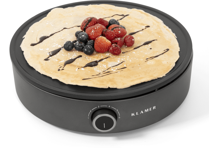 Immagine prodotto KLAMER Crepiera, ampia superficie di cottura con piastra antiaderente da 33 cm di diametro, 1500W