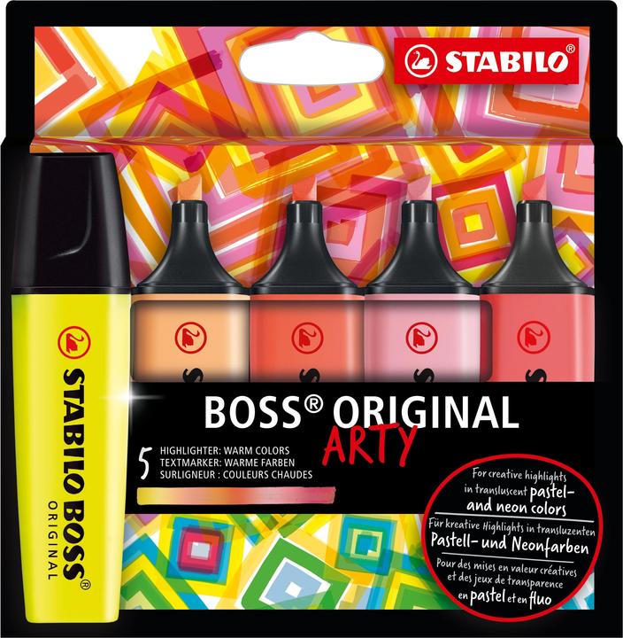 Image du produit STABILO BOSS Original Arty - Couleurs chaudes (Tons de rouge, 5 mm, 5 x)