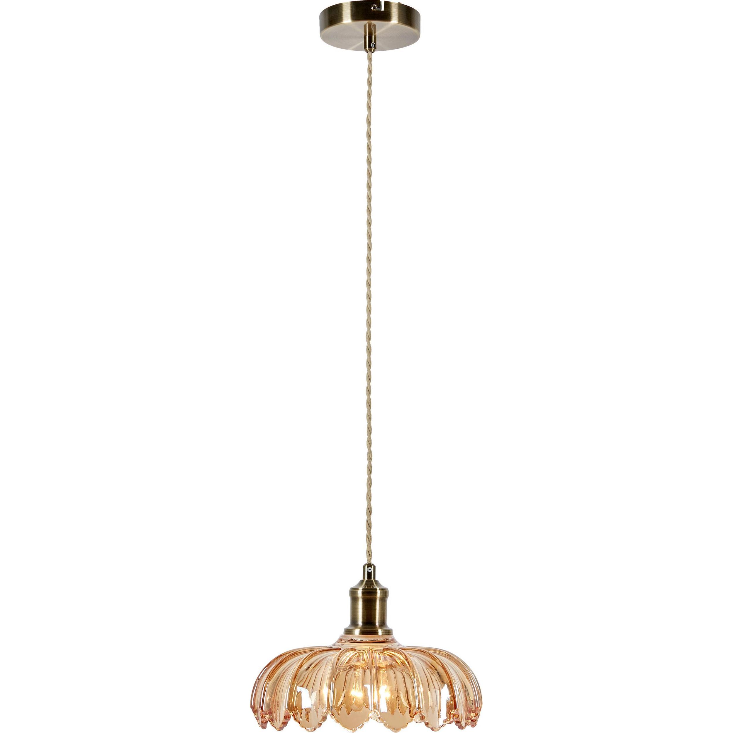 Markslöjd, Lampada a sospensione, KURAGE Pendant 1L Antique Brass/Amber