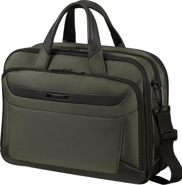 Actual product image Samsonite Laptopschoudertas - Pro-Dlx 6 Bailhandle 15.6 inch Uitbreidbaar 16/23 l - Green (15.60")