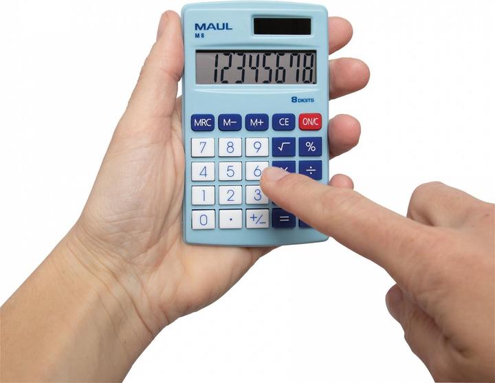Actual product image Maul Calculator M8 Light Blue (Solar cells)