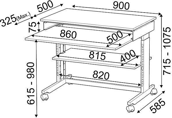 Produktbild Twinco Terminaltisch (90 cm, 101.50 cm)