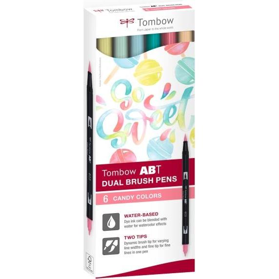 Tombow, Marker, Marker ABT Dual Brush 6C-4 Candy carton (6)