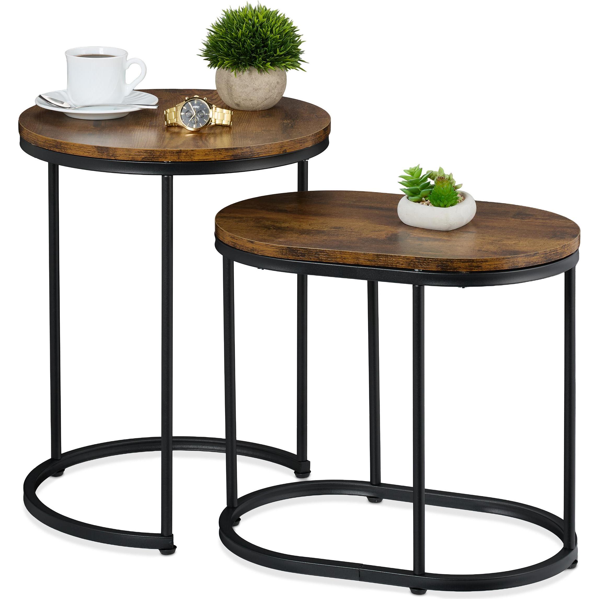 Relaxdays, Tavolino da salotto, 2x tavolini-da-salotto (40 x 40 x 51 cm)
