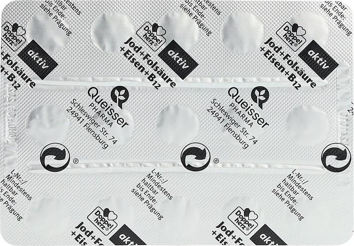 Produktbild Queisser Pharma DOPPELHERZ JOD+FOL+EIS+B12 (45 Stk., Tabletten, 20.40 g)