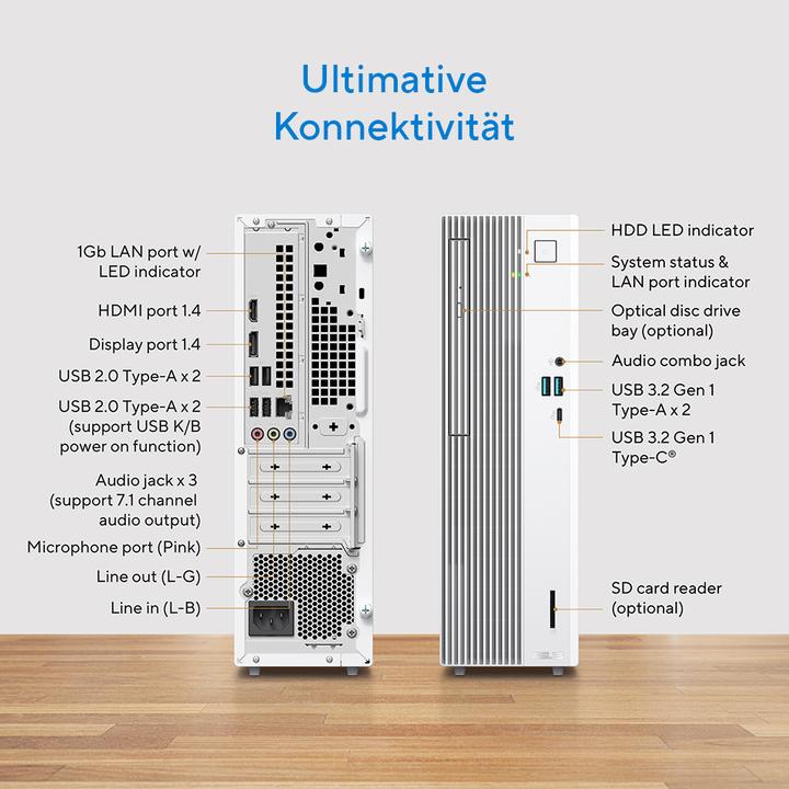 Produktbild ASUS ExpertCenter P5 i5-13420H 16 1TB V500SV-13420H031W W11H (1000 GB, 16 GB, Intel Core i5-13420H)