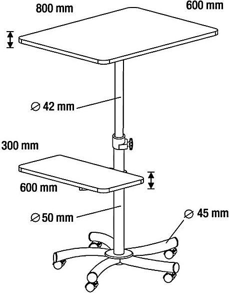 Actual product image kaiserkraft Multifunction table (60 x 60 x 112 cm)