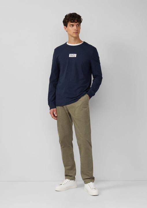 Produktbild s.Oliver T-Shirt Longsleeve mit Flammgarnstruktur und Frontprint (S)
