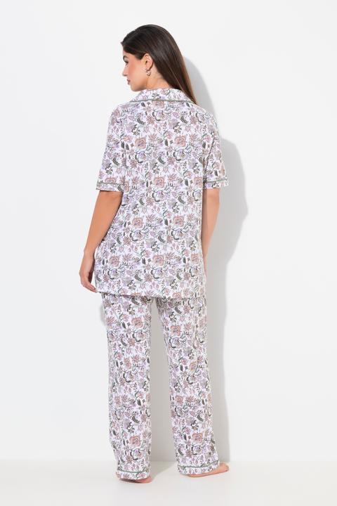 Produktbild Ulla Popken Pyjama, Blüten, Reverskragen, Halbarm, Taschen (46, 48)