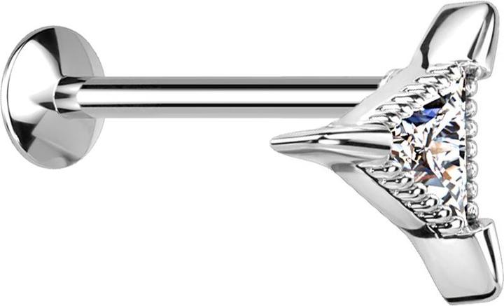 Produktbild Star Piercing Micro Labret Innengewinde silber Halbmond Kristalle silber (Chirurgenstahl 316L, Messing)