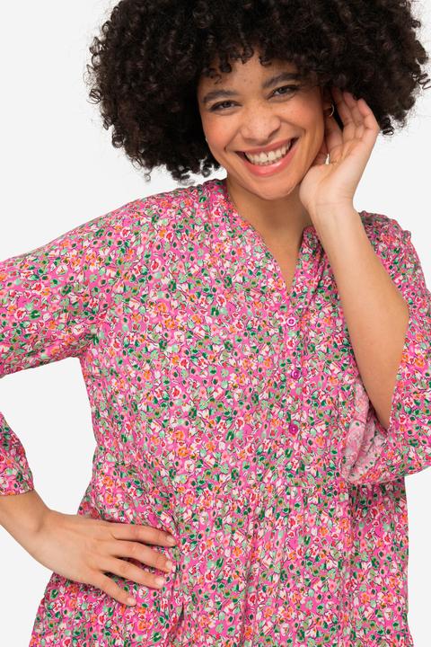 Actual product image Angel of Style All-Over Print 3/4-Sleeve Tunic Blouse with Tunic Neckline (50)