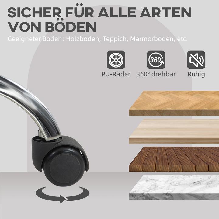 Produktbild Homcom Bürostuhl Polyester, Kunstleder Grau