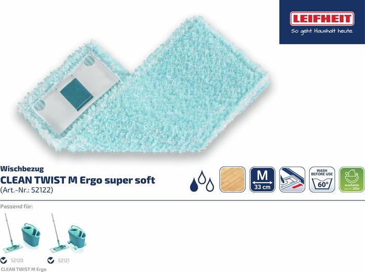 Produktbild Leifheit 2er Set Wischbezug CLEAN TWIST M Ergo super soft (2 Stk.)