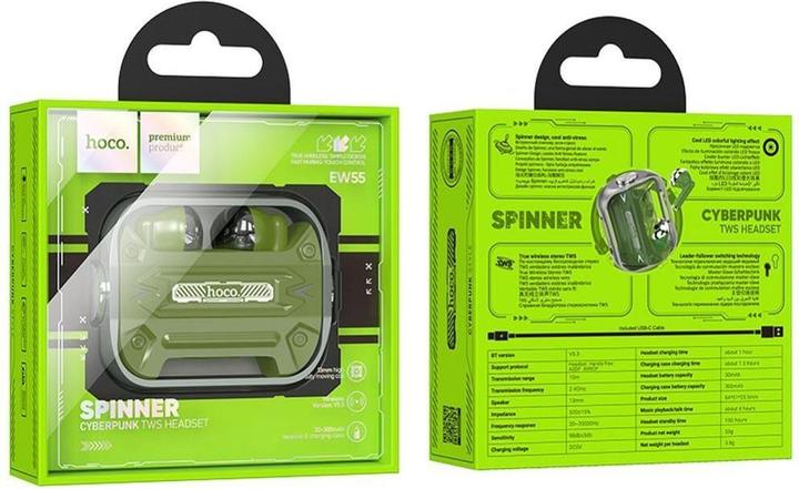 Actual product image Hoco - Wireless Earbuds (EW55) - for Gaming, Bluetooth 5.3, True Wireless - Army Green (Wireless)