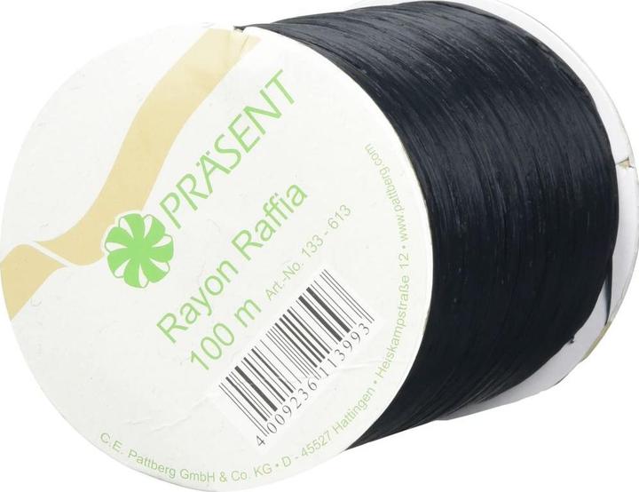 Produktbild Pattberg Geschenkband Raffia Rayon 100 m, Schwarz (1x)