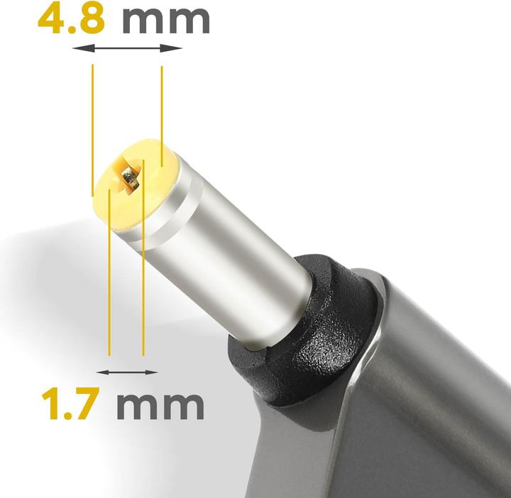 Actual product image Avizar ADA-100W-C028, USB-C / 4.8 x 1.7mm 100W Adapter (USB-C, USB-C)