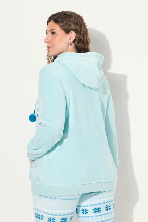 Produktbild Ulla Popken Homewear-Jacke, Plüsch, Norweger, Kapuze, recycelt (50, 52)