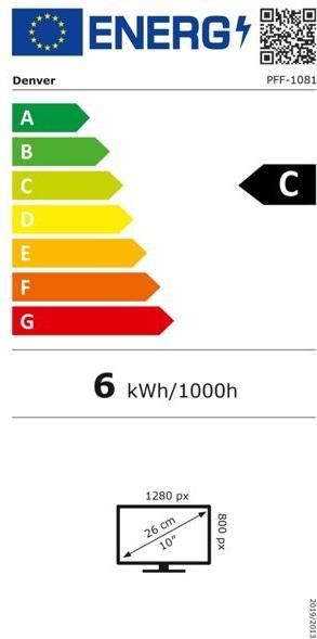 Label énergétique Denver Frameo PFF-1081 Digitaler Bilderrahmen (10.10", 1280 x 800 pixels)