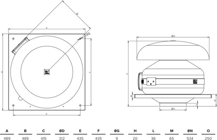 Actual product image Vortice CA 315 MD E RF