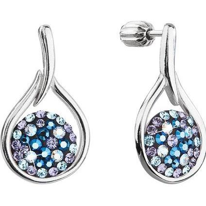 Evolution Group, Ohrringe, Timeless silver earrings with Swarovski 31305.3ue Style (L)