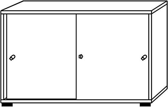 Image du produit Office Akktiv ANNY - Armoire à portes coulissantes (120 x 40 x 74,5 cm)