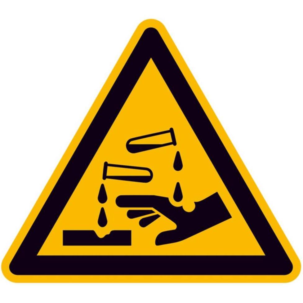 Wolk, Segnaletica di sicurezza, WarnschildÄtzende Stoffe Folie selbstklebend 25 mm ISO 7010 44 St.