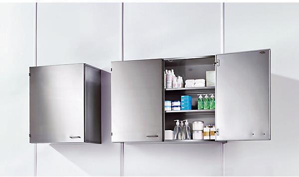 Produktbild kaiserkraft Reinraum-Wandhängeschrank aus Edelstahl (50 cm, 75 cm)