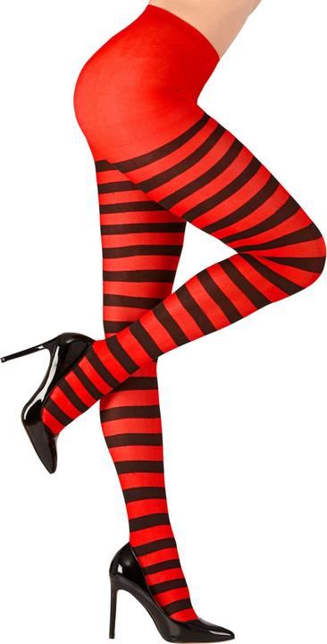 Produktbild Widmann ROT-SCHWARZ GESTREIFTE STRUMPFHOSE 70 DEN, One Size Fits Most Adult