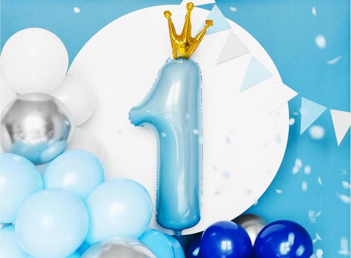 Produktbild Partydeco Bogen aus Luftballons Blau und Silber (60 x)