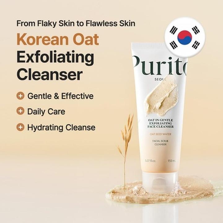 Actual product image Purito Oat Exfoliating Polish Cleanser - Hydrating Daily Face Wash (Cleansing scrub, 150 ml)