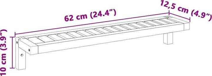 Produktbild vidaXL Wandregal (62 x 10 x 12.50 cm)