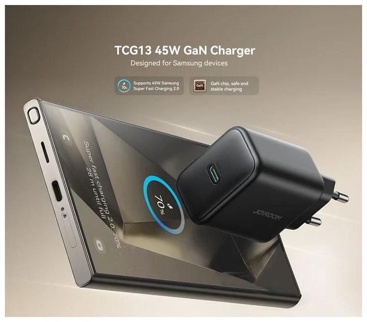Produktbild Joyroom GaN Wall Charger USB-C, 45W - Black (45 W)