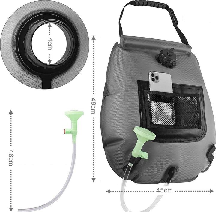 Produktbild Hermex Duschtasche Campingdusche Aufheizbare Outdoor-Dusche