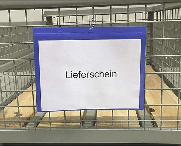 kaiserkraft Beschriftungstaschen mit Aufhängelochung, VE 100 Stk (A4, 50 Stück)
